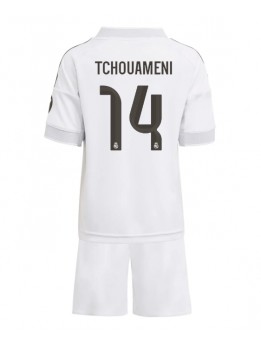 Billige Real Madrid Aurelien Tchouameni #14 Hjemmedraktsett Barn 2025-26 Kortermet (+ Korte bukser)